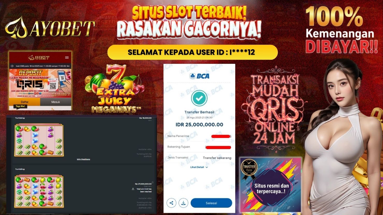 AYOBET JACKPOT SLOT EXTRA JUICY MEGAWAYS